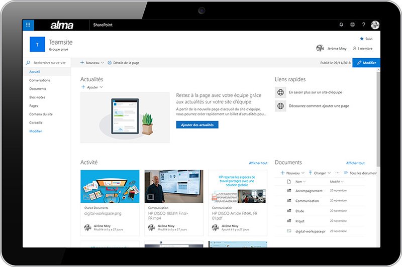 Microsoft Sharepoint Plateforme Collaborative Alma